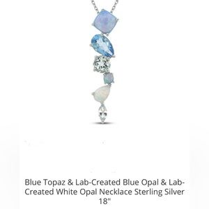 Blue Topaz and Opal Pendant Necklace